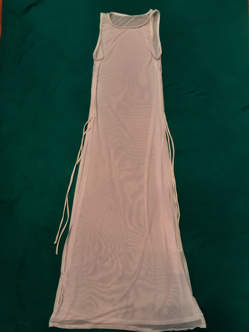 Sheer White Maxi Side-Tie Dress